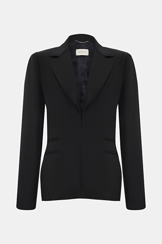 BLACK BUTTONED JACKET