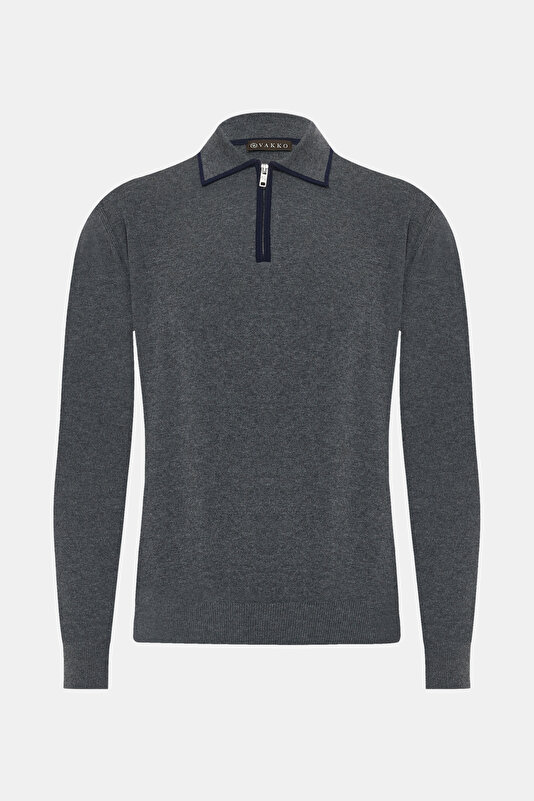 SMOKED POLO NECK TRICOT