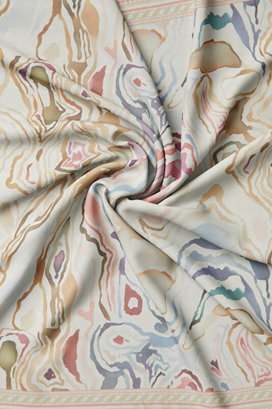 DARK BEIGE BATIK ETAMIN VOILE SCARF 2