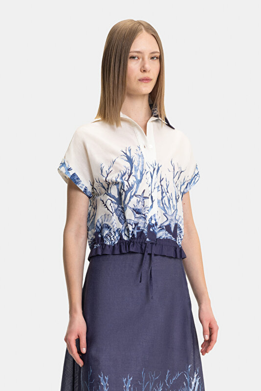 NAVY BLUE SHORT SLEEVE SHIRT