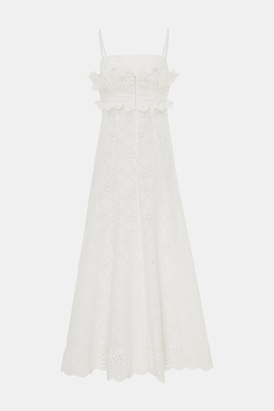 WHITE SLEEVELESS MIDI DRESS 2