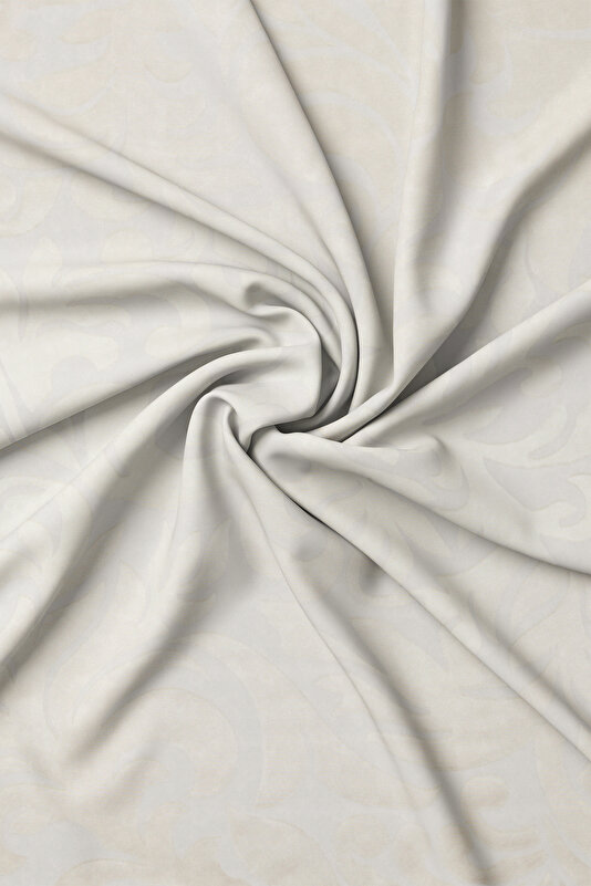 ECRU SATIN STRIPED SILK FABRICS SHAWL 2