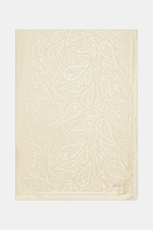 EKRU ŞAL DESENLİ ESMERALDA EŞARP
