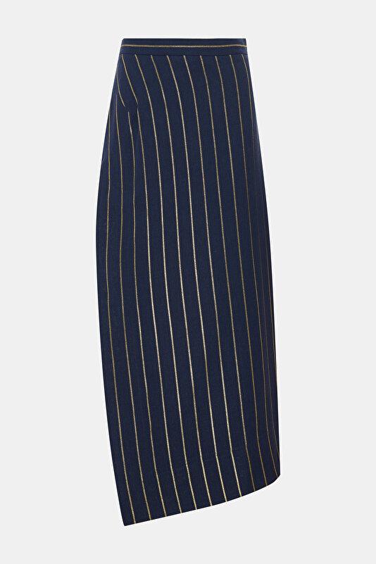 NAVY BLUE STRİPED SKİRT 2