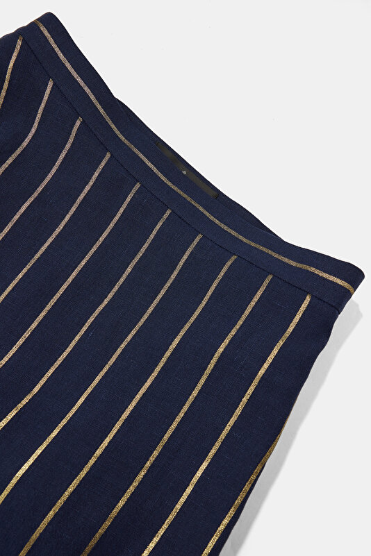 NAVY BLUE STRİPED SKİRT 3