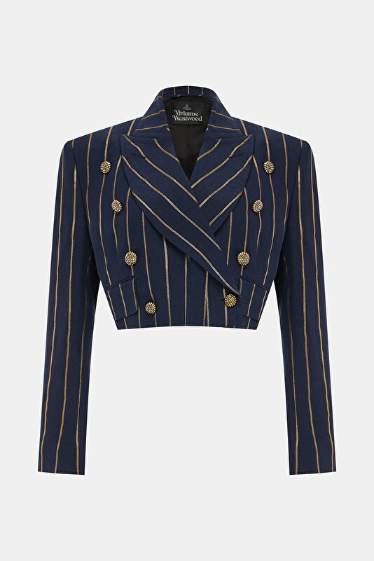 NAVY BLUE BUTTONED JACKET