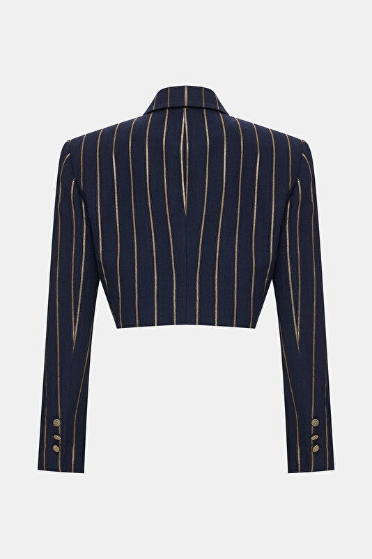 NAVY BLUE BUTTONED JACKET 2