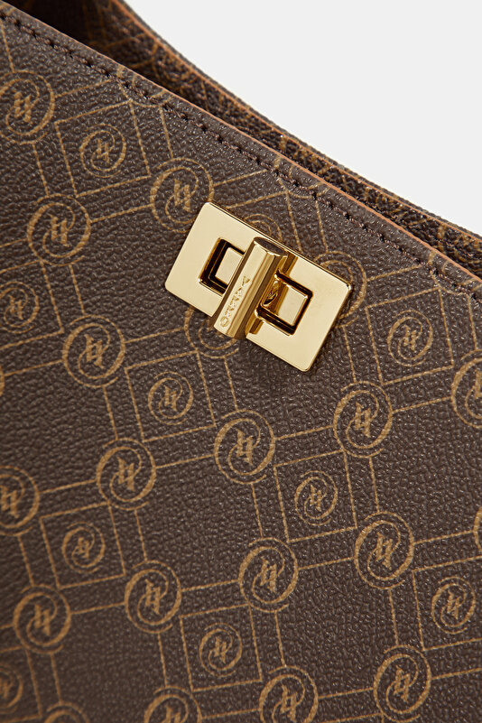 TAN MONOGRAM BAG 4