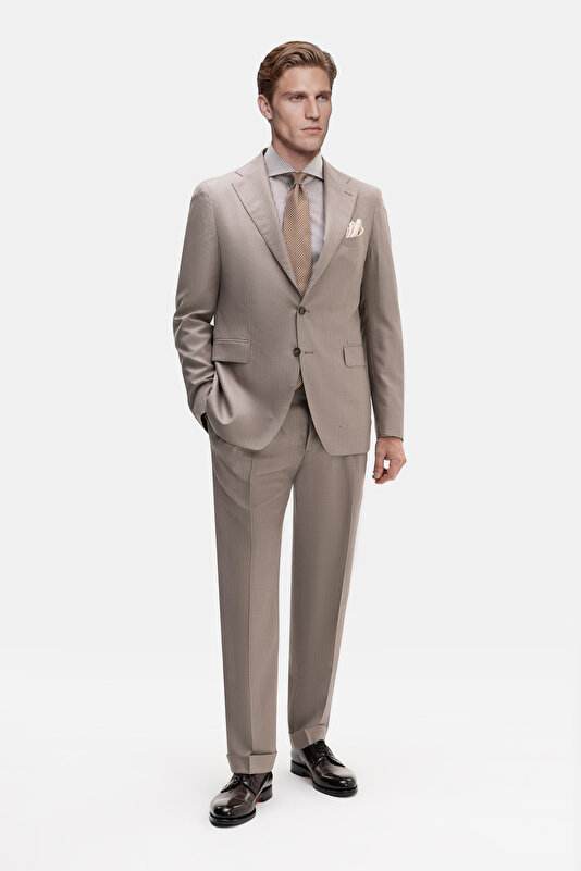 BEIGE WOOL/SILK SUIT