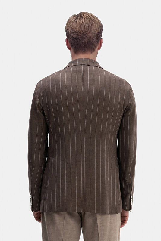 BROWN SURPLICE NECKLINE (CROSS-OVER NECKLINE) JACKET 2