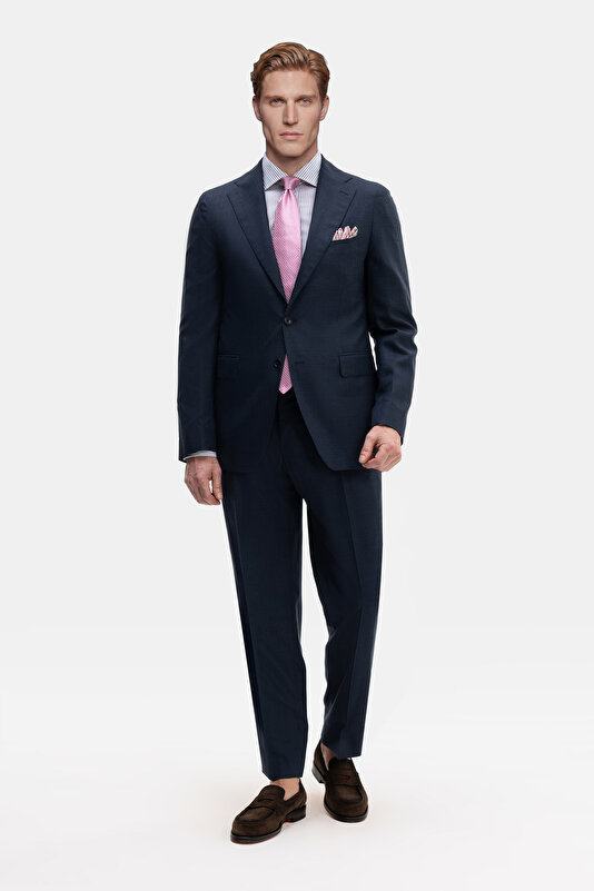 NAVY BLUE WOOL/SILK SUIT