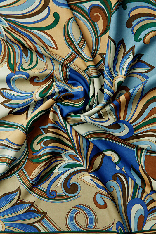 POWDER ETHNIC DESIGN VOILE SILK SCARF 2