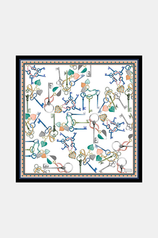 NAVY BLUE OBJECT DESIGN TWILL BANDANA