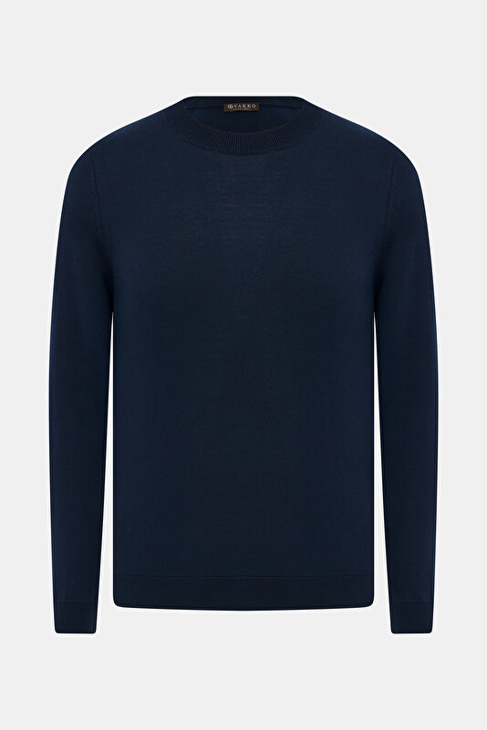 NAVY BLUE POLO NECK LONG SLEEVE