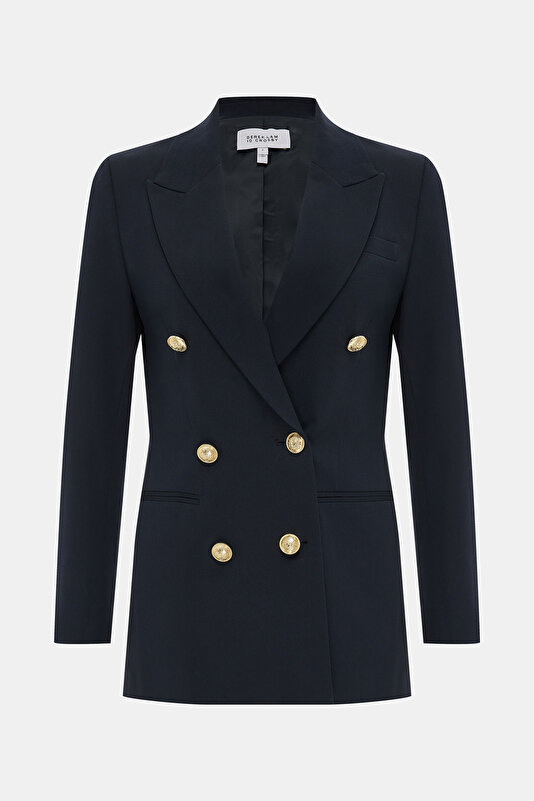 NAVY BLUE BUTTONED JACKET