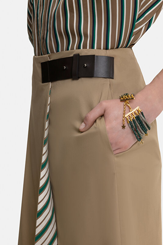 DARK BEIGE MIDI SKIRT 4