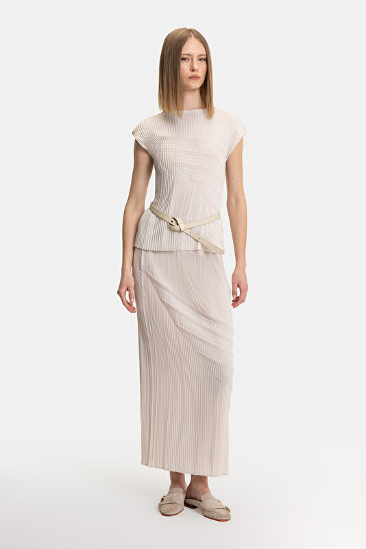 ECRU MIDI SKIRT