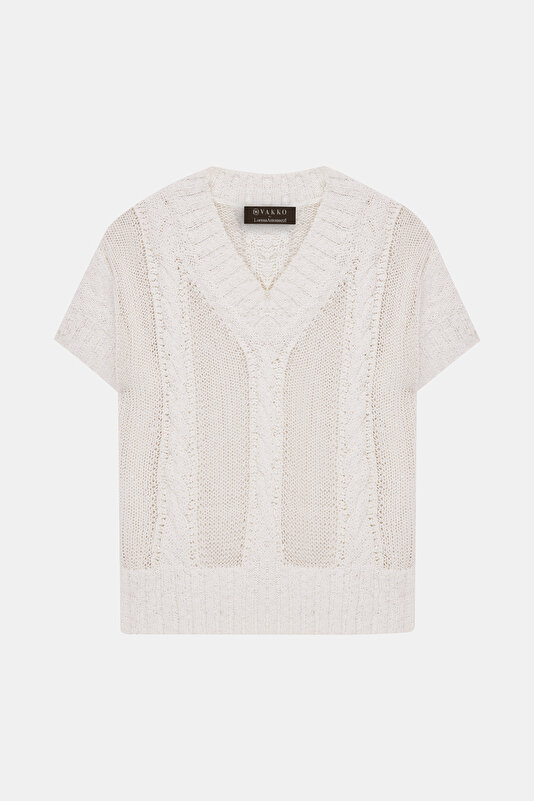 ECRU V NECK TRICOT 4