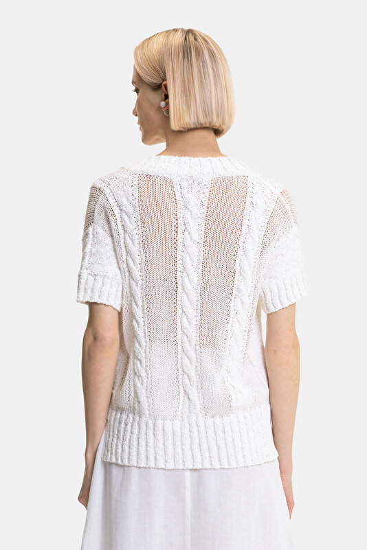ECRU V NECK TRICOT 2