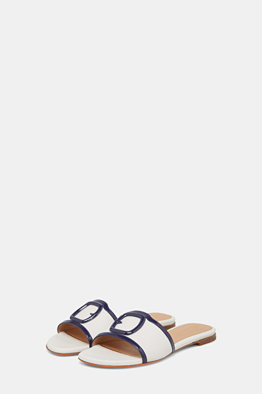 NAVY BLUE LEATHER SLIPPER 3