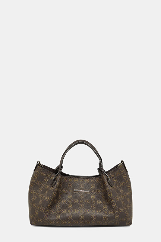KAHVE MONOGRAM DERİ ÇANTA