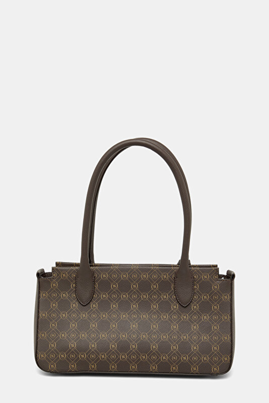 BEIGE MONOGRAM LEATHER BAG 3