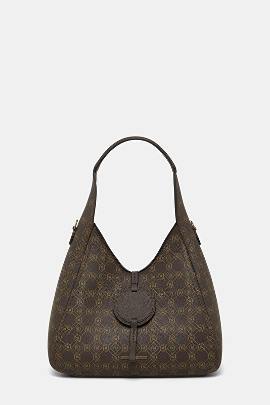 BEIGE MONOGRAM LEATHER BAG 2