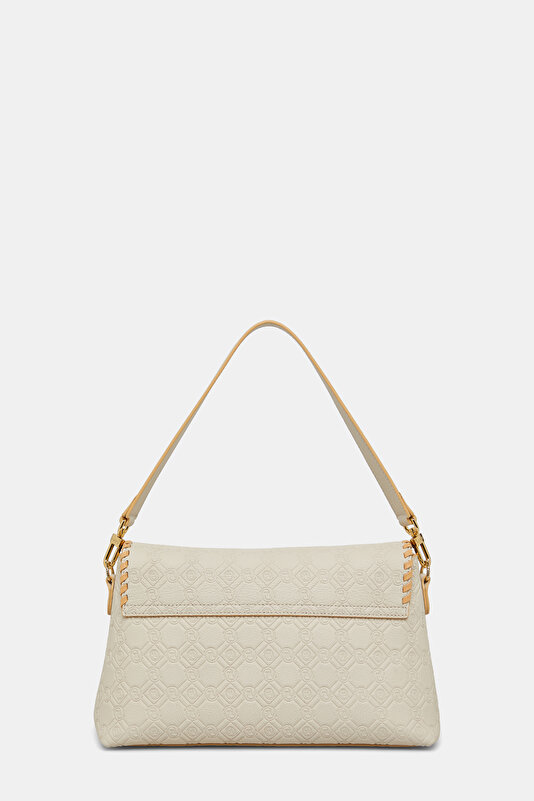 BEIGE MONOGRAM LEATHER BAG 3