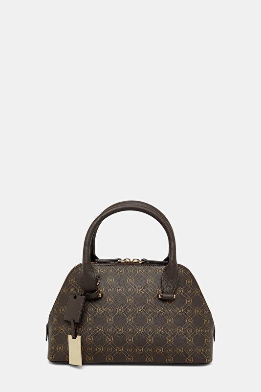 KAHVE MONOGRAM DERİ ÇANTA