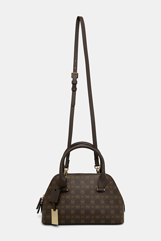 BEIGE MONOGRAM LEATHER BAG 2