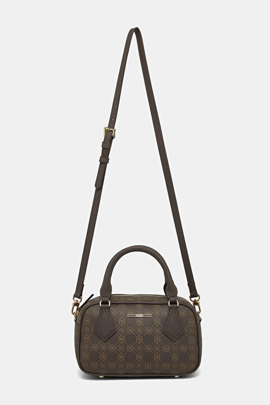 BEIGE MONOGRAM LEATHER BAG 2