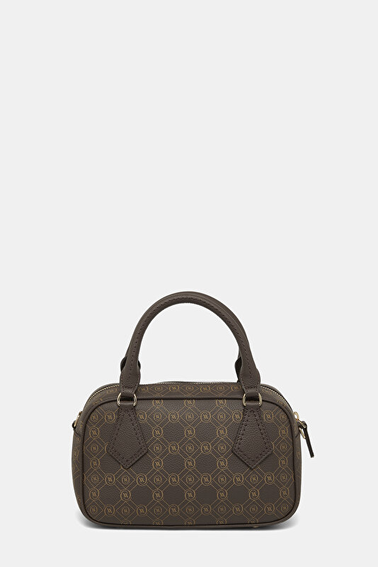 BEIGE MONOGRAM LEATHER BAG 4