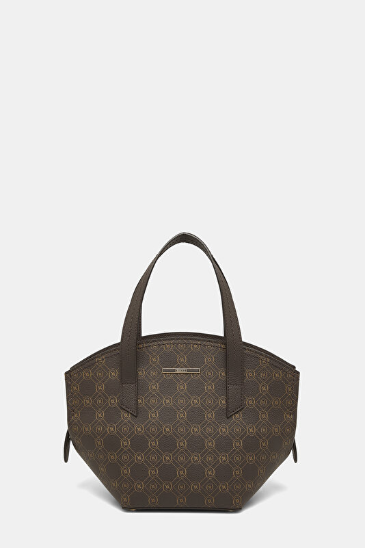 BEIGE MONOGRAM LEATHER BAG