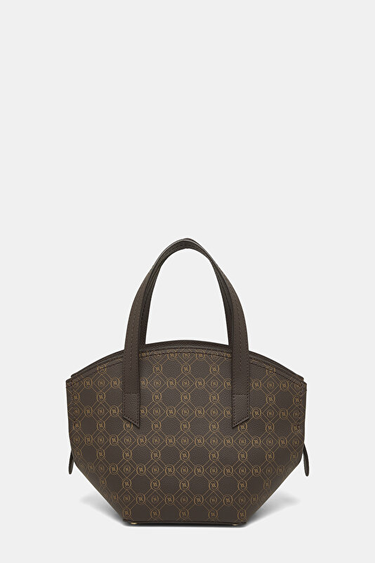 BEIGE MONOGRAM LEATHER BAG 4