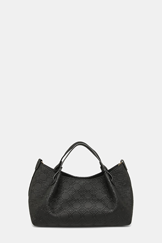 BLACK MONOGRAM LEATHER BAG 4