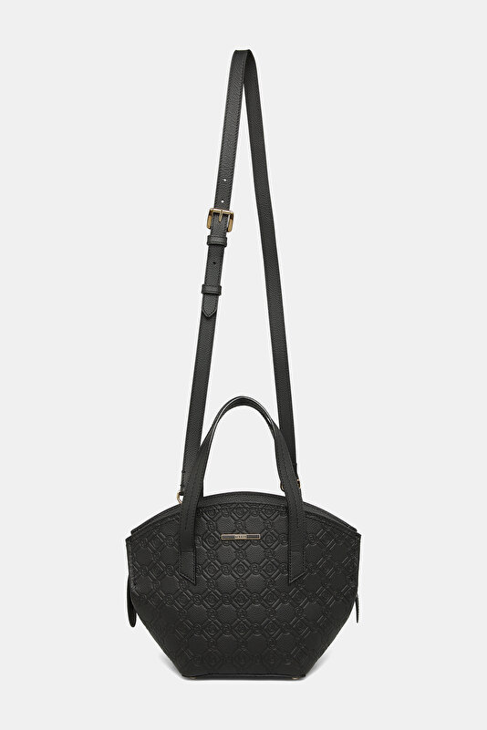 BLACK MONOGRAM LEATHER BAG 2