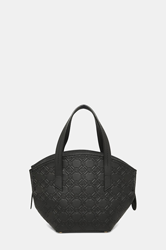 BLACK MONOGRAM LEATHER BAG 4