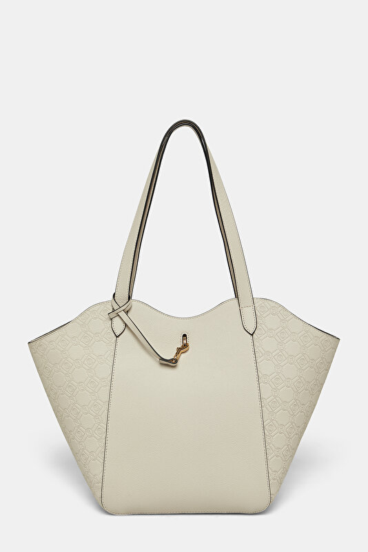 ECRU MONOGRAM LEATHER BAG