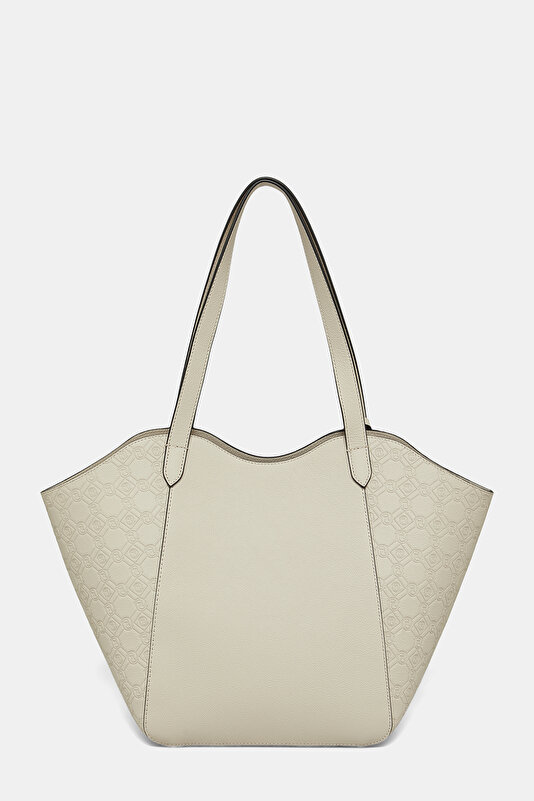 ECRU MONOGRAM LEATHER BAG 3