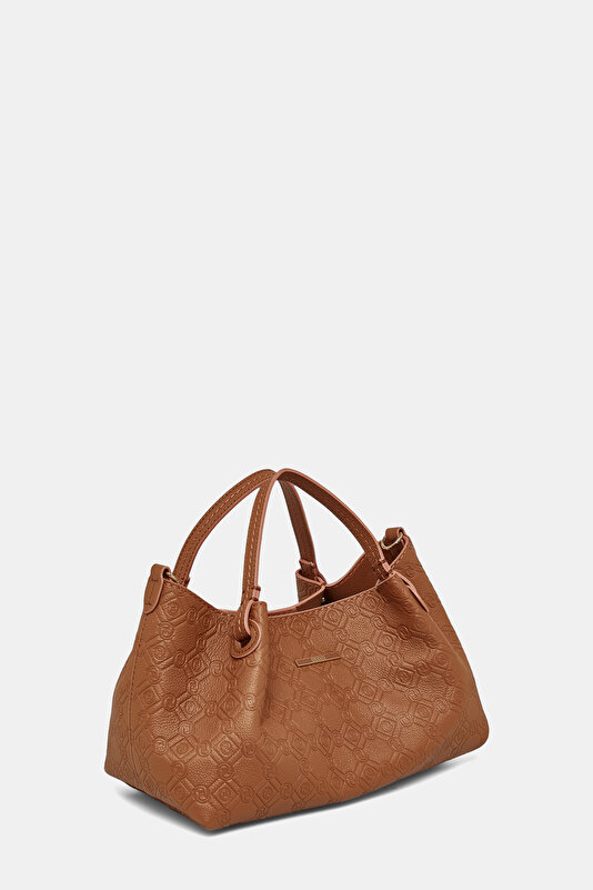 TAN MONOGRAM LEATHER BAG 3