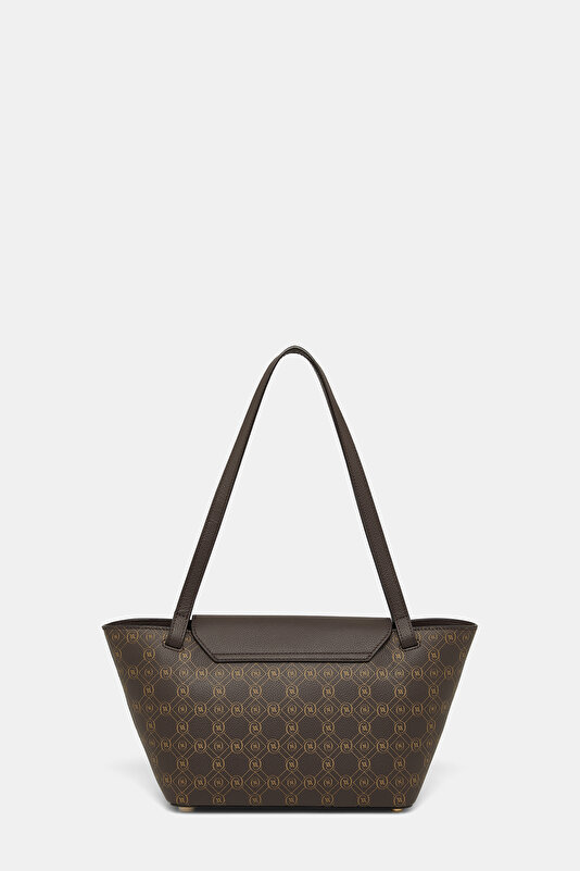 BEIGE MONOGRAM LEATHER BAG 3