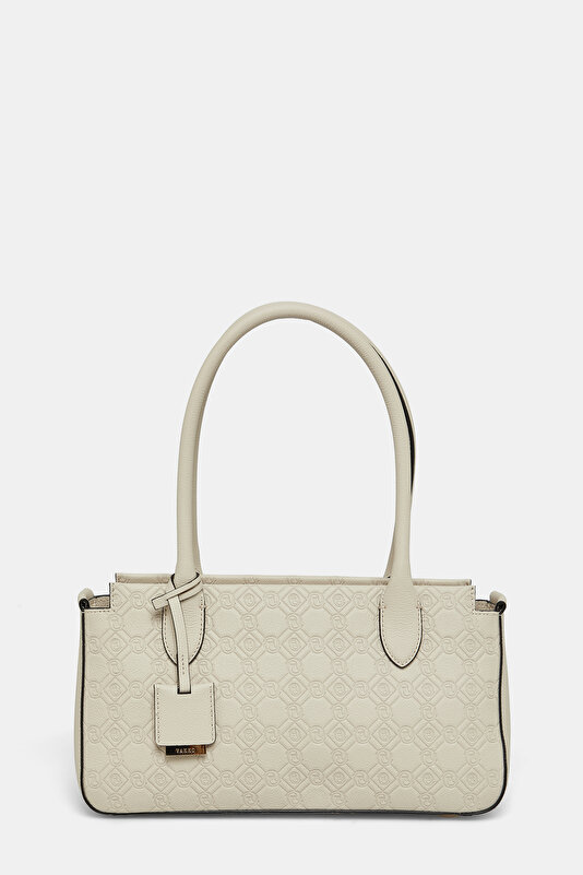 ECRU MONOGRAM LEATHER BAG