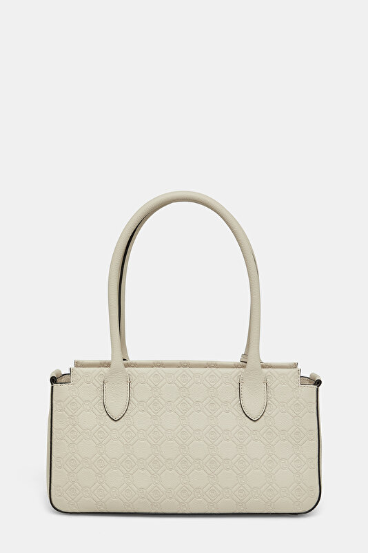 ECRU MONOGRAM LEATHER BAG 3