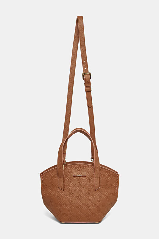 TAN MONOGRAM LEATHER BAG 2