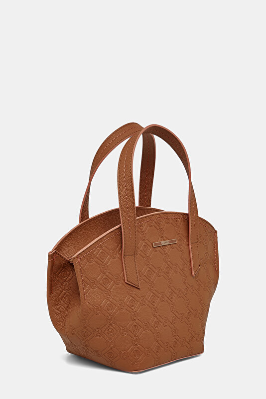 TAN MONOGRAM LEATHER BAG 3