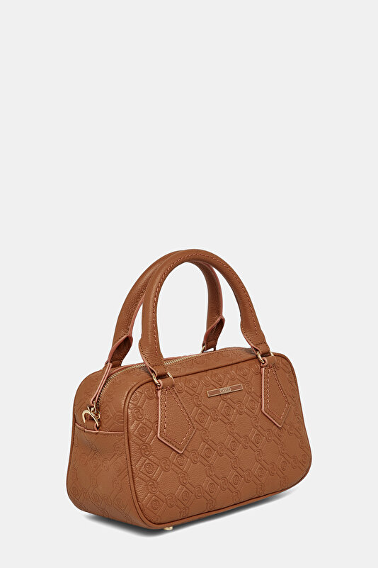 TAN MONOGRAM LEATHER BAG 3
