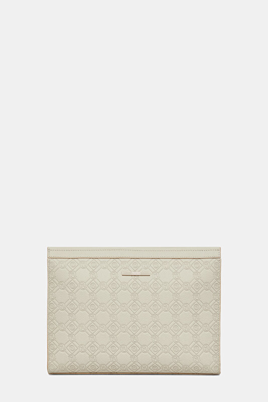 BEIGE MONOGRAM LEATHER BAG