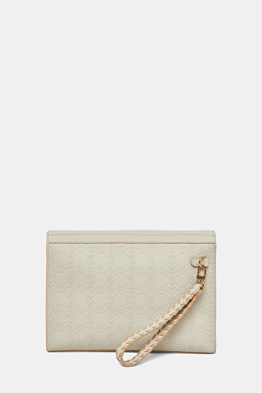 BEIGE MONOGRAM LEATHER BAG 3