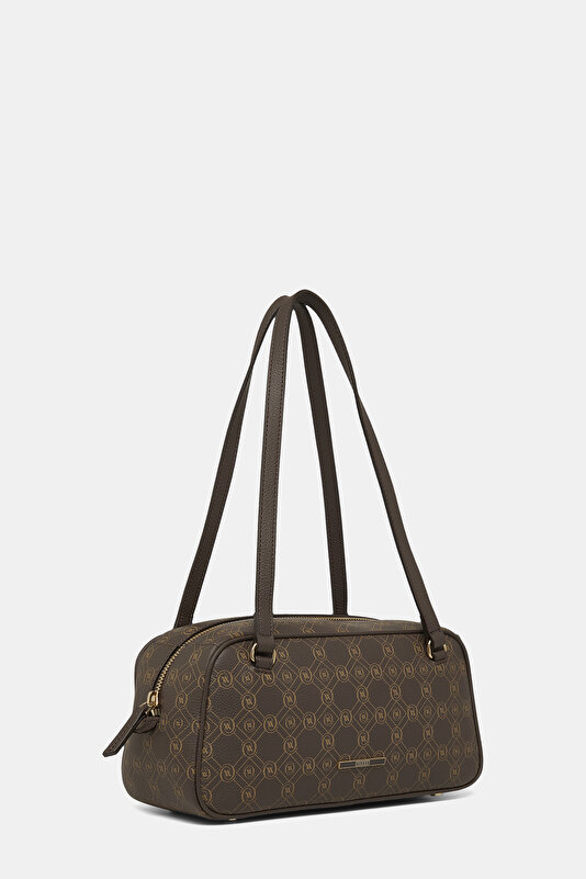 BEIGE MONOGRAM LEATHER BAG 2
