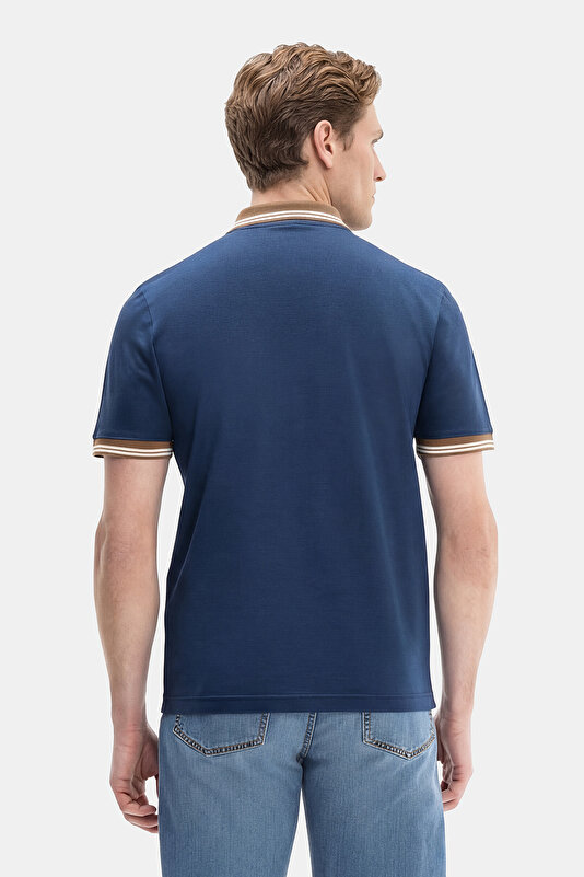 FERMUARLI POLO YAKA KISA KOL KOTON T-SHIRT 2
